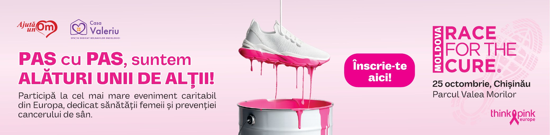 Pas cu pas, suntem alături unii de alții — Race for the Cure Moldova, 25 octombrie, Parcul Valea Morilor, Chișinău. Înscrie-te aici.